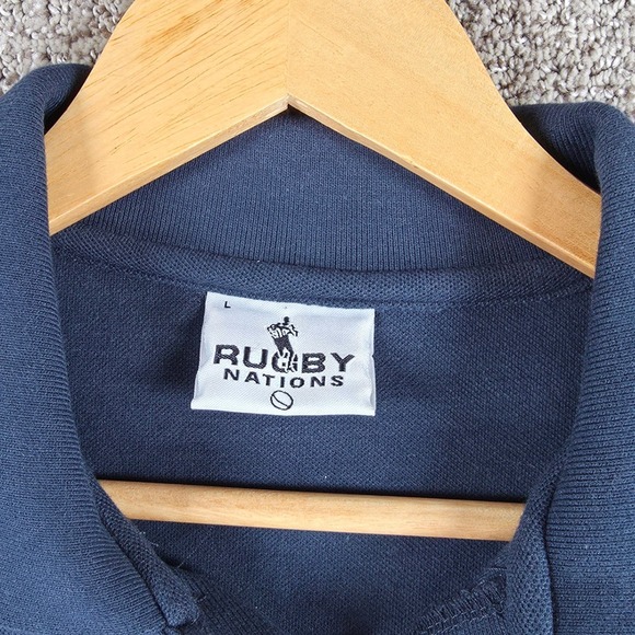 Rugby Nations Scotland Mens Navy Blue Polo Shirt Lion Crest Rugby Jersey Size L - Picture 5 of 9
